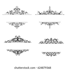 Vintage vector swirl frame set
