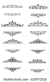 Vintage vector swirl frame set