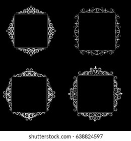 Vintage vector swirl frame set