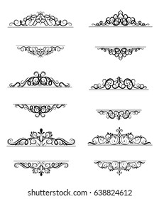 Vintage vector swirl frame set