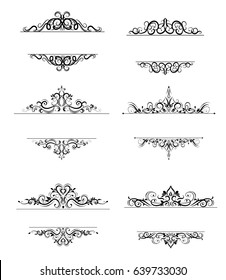 Vintage vector swirl frame set