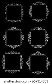 Vintage vector swirl frame set