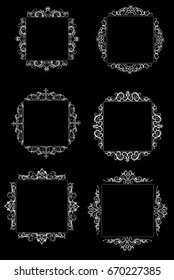 Vintage vector swirl frame set