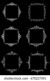 Vintage vector swirl frame set