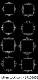 Vintage vector swirl frame set