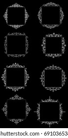 Vintage vector swirl frame set