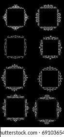 Vintage vector swirl frame set