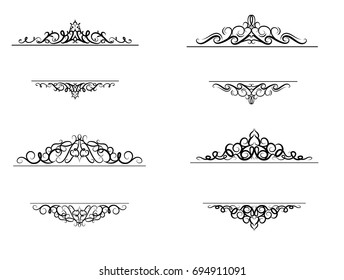Vintage vector swirl frame set