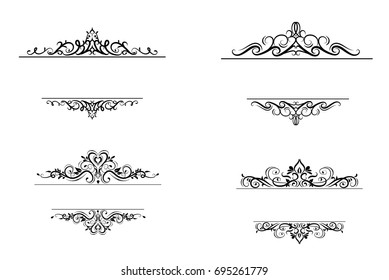 Vintage vector swirl frame set
