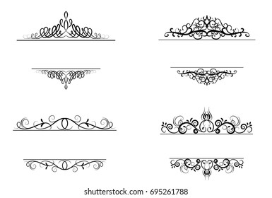 Vintage vector swirl frame set