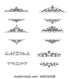 Vintage vector swirl frame set