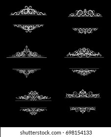 Vintage vector swirl frame set