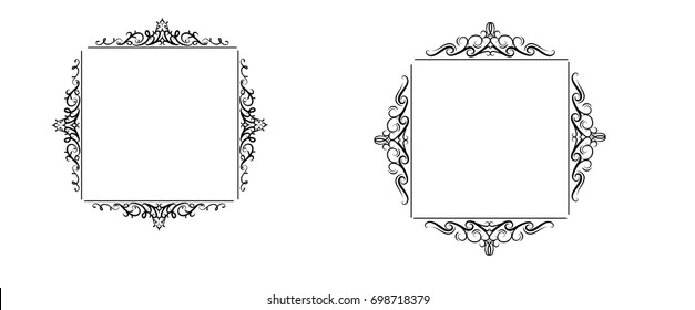 Vintage vector swirl frame set