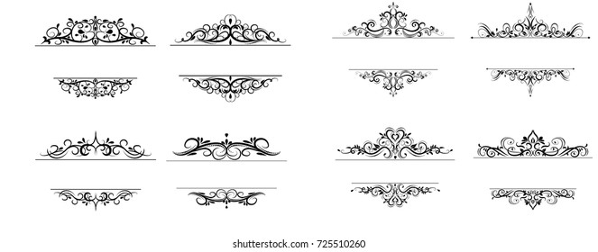Vintage vector swirl frame set