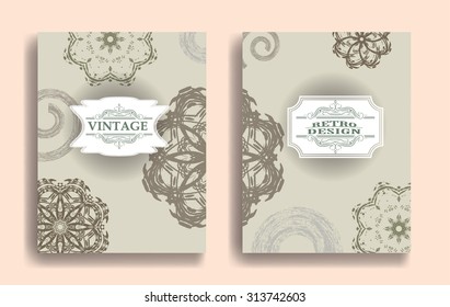 Vintage Vector Technology Brochure , Cover, Flyer, Report , Leaflet Design Template, 