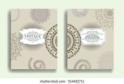 Vintage Vector Technology Brochure , Cover, Flyer, Report , Leaflet Design Template, 