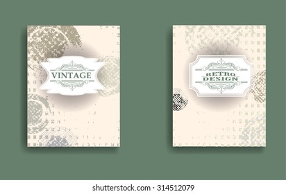 Vintage Vector Technology Brochure , Cover, Flyer, Report , Leaflet Design Template, 
