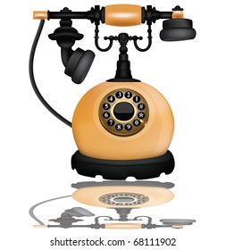 Vintage vector telephone, on a isolated  background
