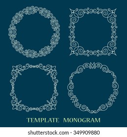 Vintage vector template monogram.
Elegant emblem logo for restaurants, hotels, bars and boutiques. It can be used to design business cards, invitations, booklets and brochures.