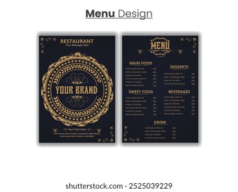 Plantilla de Vector Antiguas para el diseño de menús de restaurantes.