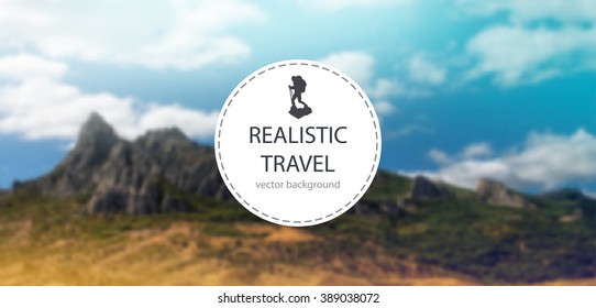 Vintage vector travel background. Hipster style blurred vector photo banner. Travel location background.
