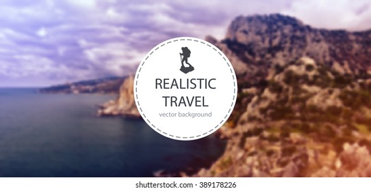 Vintage vector travel background. Hipster style blurred vector photo banner. Travel location background.