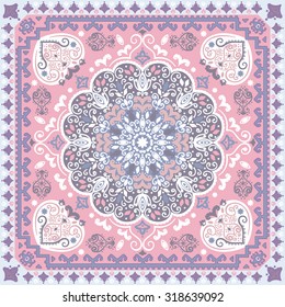 Vintage vector Turkish rug style seamless pattern 