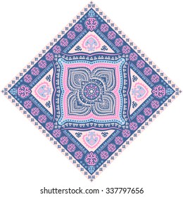Vintage vector Turkish rug style seamless pattern