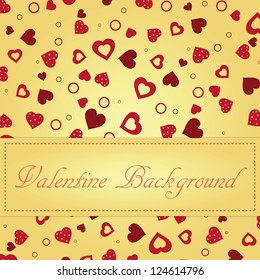 Vintage vector valentine's background with hearts and copy space for your text