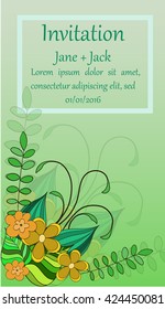 Vintage vector vertical card. vertical banner invitation