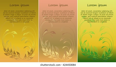 Vintage vector vertical card. vertical banner invitation set