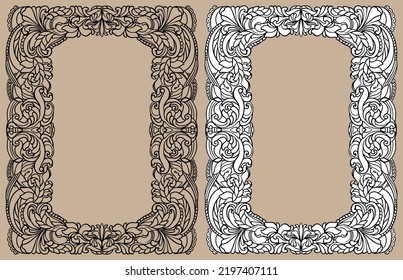 Tarjeta vertical vectorial vintage en primavera. Ramas floridas en blanco y negro.