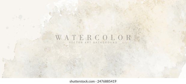 Vintage vector watercolor art background with old paper and isolated brushstrokes and splashes for cards, flyers, poster, cover design. Aged watercolor texture wallpaper.