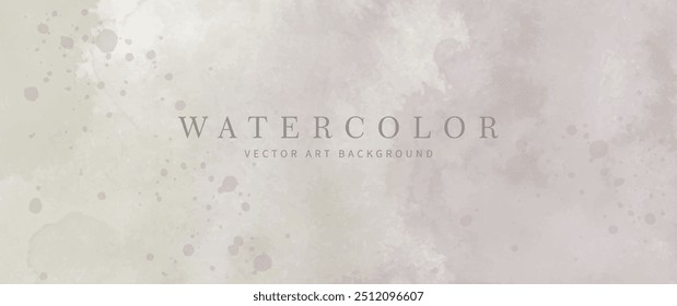 Vintage vector watercolor art background with old paper and isolated brushstrokes and splashes for cards, flyers, poster, cover design. Aged watercolor texture wallpaper.