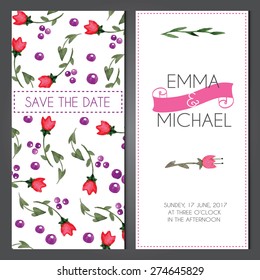 Vintage vector watercolor card templates. Can be used for Save The Date, baby shower, mothers day, wedding, valentines day, birthday cards, invitations. 