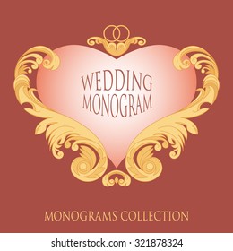 Vintage vector wedding monogram 