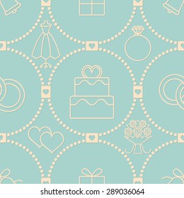 Vintage vector wedding related seamless pattern background 2