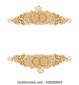 Vintage vector wedding stationery background with medieval ornament and rings