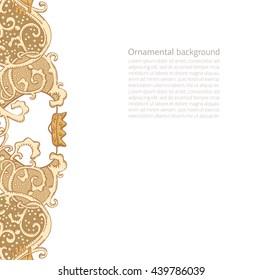 Vintage vector wedding stationery background with medieval ornament, heart and Cluddah irish hands