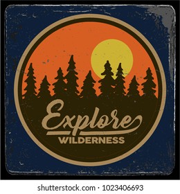 Vintage vector of wilderness and nature exploration - Vintage vector with grunge textures.