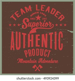 Vintage vector of wilderness and nature exploration - Vintage logo with grunge textures.