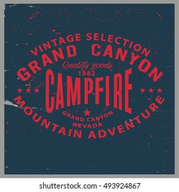 Vintage vector of wilderness and nature exploration - Vintage logo with grunge textures.