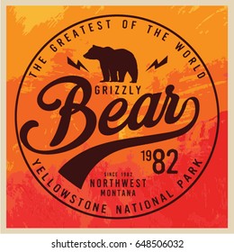 Vintage vector of wilderness and nature exploration - Vintage logo with grunge textures.