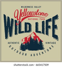 Vintage vector of wilderness and nature exploration - Vintage vector with grunge textures.