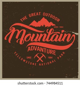 Vintage vector of wilderness and nature exploration - Vintage vector with grunge textures.