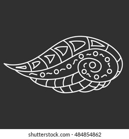 Vintage vector wing with tribal ornaments. Traditional ethnic background, tattoo, African, Indian, Thai, spirituality, boho design. For print, posters, t-shirts, textiles, coloring book.