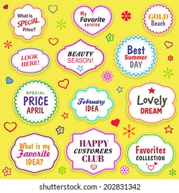 Vintage vectors labels set for text box decoration or magazine cover