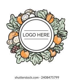 Vintage Vegetable Logo. Farm Logo. Vector Illustration Logo. Vector logo for fresh Vegetables