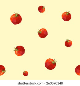 Vintage vegetable polygon seamless tomato texture.