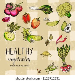 Vintage Vegetables Engravings illustrations. Perfect for any food, gardening or agriculture related designs, restaurant menus, retro logos, decoupage and scrapbooking. Vector illustration art.